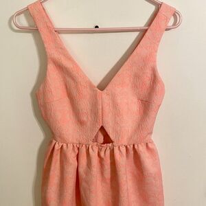 Zara Coral Cutout Fit & Flare Mini Dress